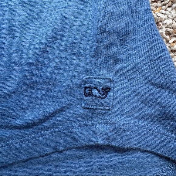 VINEYARD VINES Relaxed Fit Linen Short Sleeve Tee V-Neck Blue Size XS - Picture 4 of 7